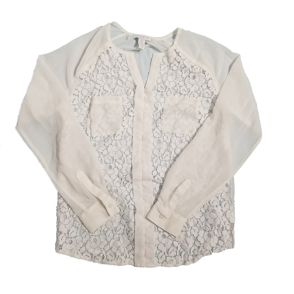 Charter Club White Lace Blouse